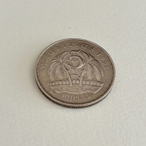 Coin 5 rupees Mauritius 1991 used