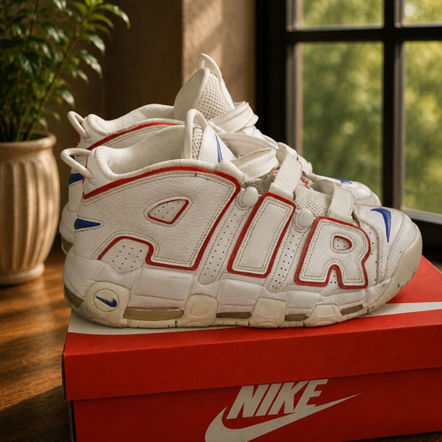 Nike Air More Uptempo 96 sneakers size 45 used, white and blue