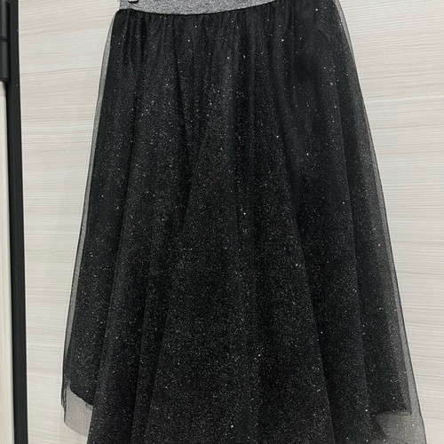 Zara black flared skirt new, evening style with tulle and sparkle, size L