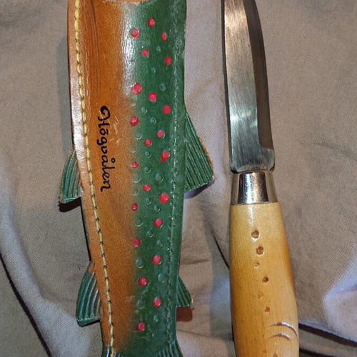 Mora Swedish Mini Knife with Leather Sheath, Vintage