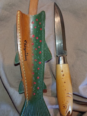Mora Swedish Mini Knife with Leather Sheath, Vintage