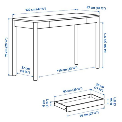 IKEA TONSTAD desk 120x47 cm