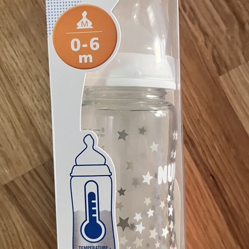 Nuk glass baby bottle and two pacifiers new