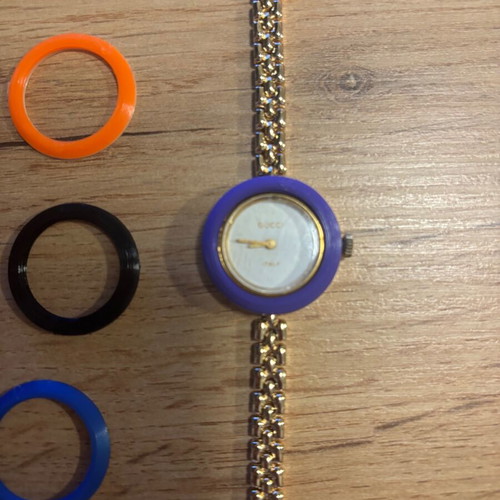 Gucci Vintage Watch used with Original Case and Custom Colored Bezels