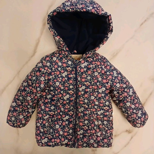 Mothercare jacket for 2-year-old girl, blue with pink flowers, like new