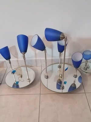 Φωτιστικά μπλε με βάση καθρεφτη 10 ευρω