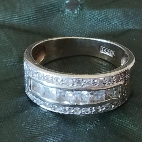 14k yellow gold wide stone ring