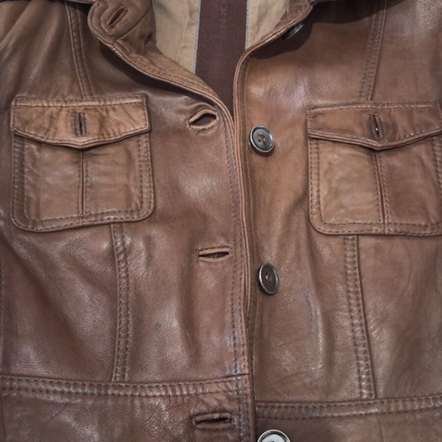 Leather jacket used brown size 34