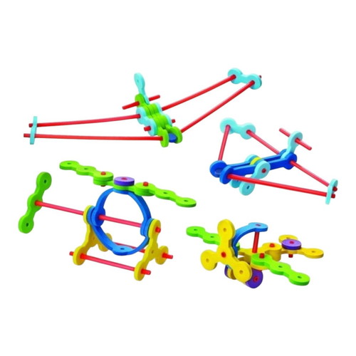 Aircraft construction kit with straws and connectors for ages 5+