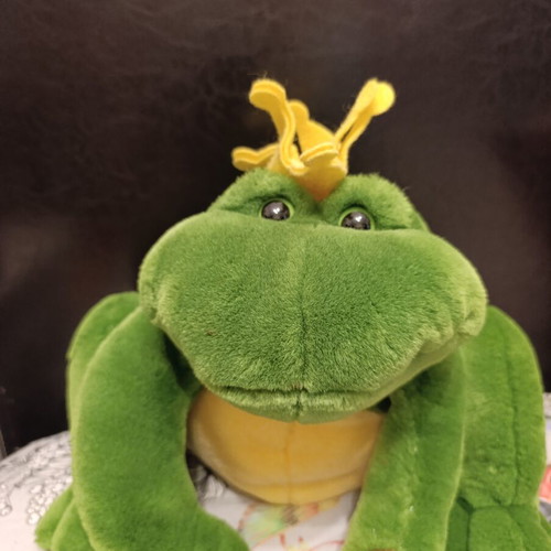 Plush frog with crown