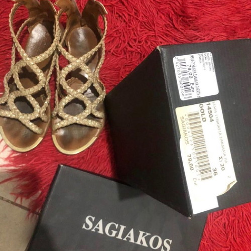 Sagiakos sandals used, gold, size 36, sandals