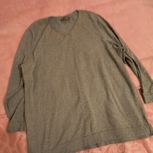 Ulla Popken dress used 5% cashmere 95% cotton gray