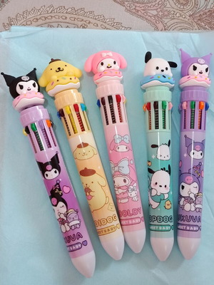 Kuromi and Friends Pens with 10 Colors Each, Set of Five