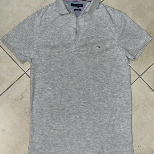 Tommy Hilfiger Slim Fit Polo Shirt Grey Melange Size S like new