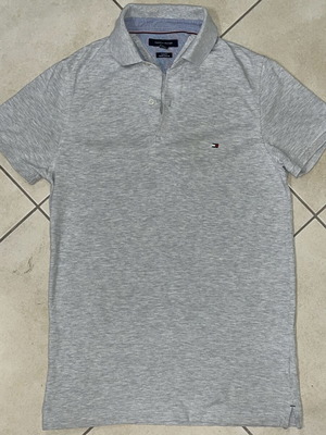 Tommy Hilfiger Slim Fit Polo Shirt Grey Melange Size S like new