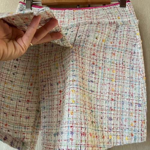 Mini tweed skirt with cutouts like new, XS