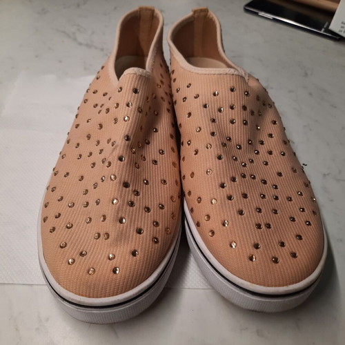 Shoes with rhinestones like new, size 37, beige