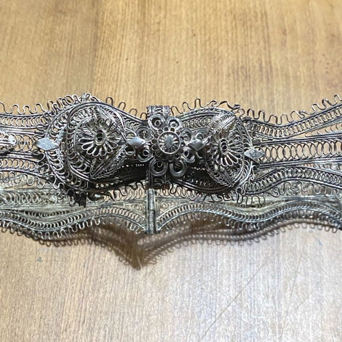 Silver filigree belt handmade used 18th - 19th century