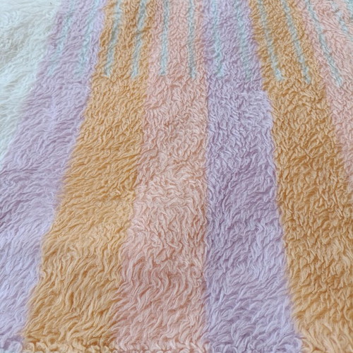 Adam double blanket like new, pastel stripes, Greek made