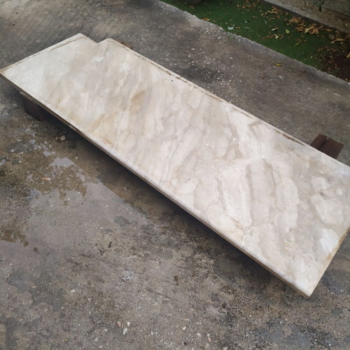 Marble countertops used, beige, dimensions 172x62 and 61x58 cm
