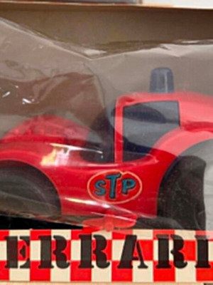 Vintage Ferrari 101 wind-up car used, Greek made with original box