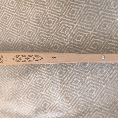 Wooden fan like new, handmade, beige