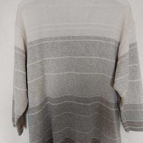 Eugen Klein knitted cardigan used, plus size, white gray