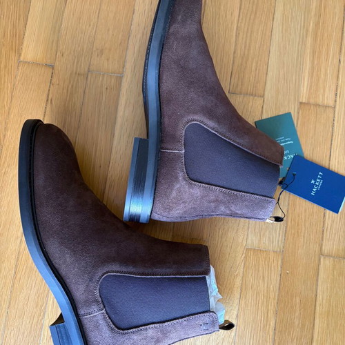 Hackett suede Chelsea boots size 41 new dark brown