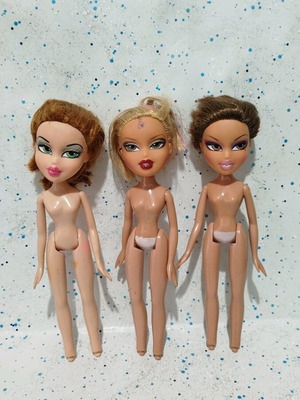 Bratz lot of three used nude dolls with flaws for OOAK