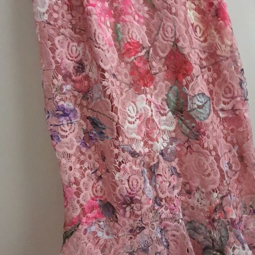 Lace dress with flowers size S new, multicolor
