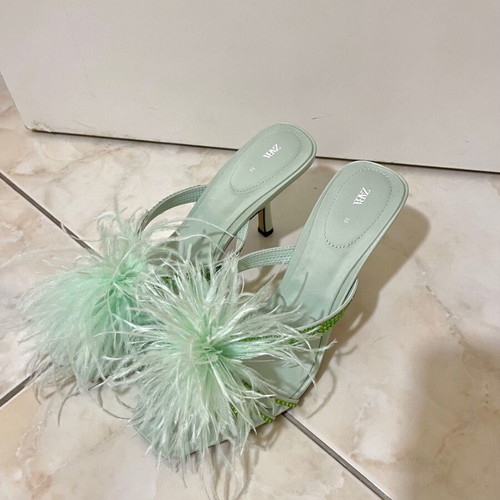 Zara turquoise mules new, size 38, 9 cm heel
