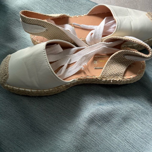 Melissa espadrilles used, leather, white, size 37