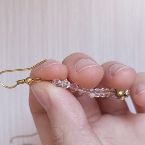 Crystal bead drop earrings