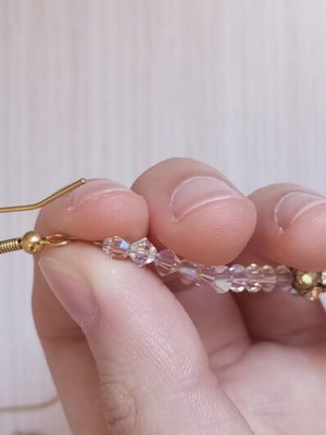 Crystal bead drop earrings