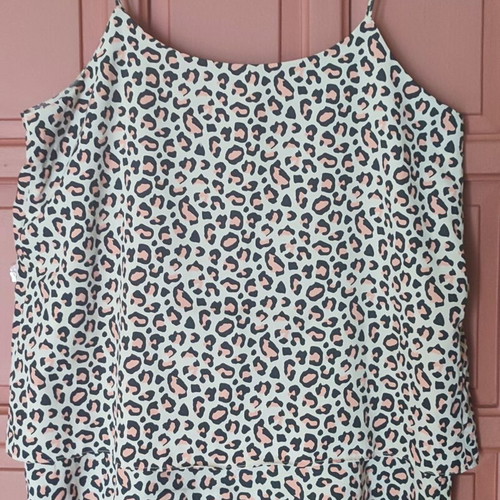 Leopard Top Lingerie Saint Tropez size M like new beige black coral
