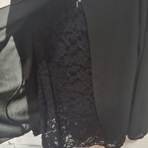 Black women's blouse with lace one size like new