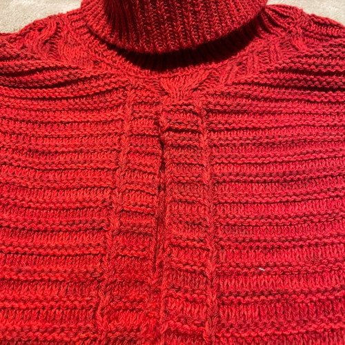 Mixed wool knitted cape Next red like new
