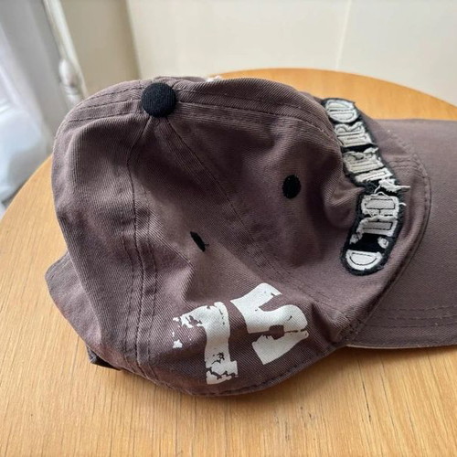 Jockey hat used, cotton, size M, gray and brown