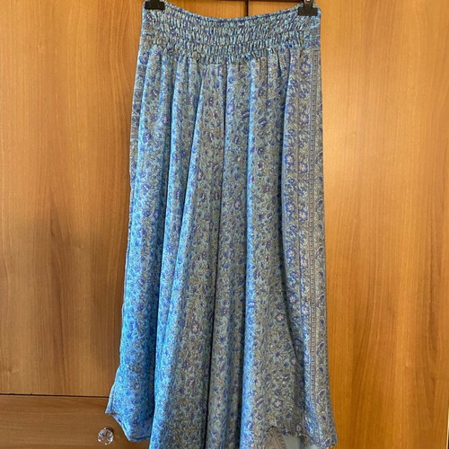 Long floral skirt new, blue multicolor, one size