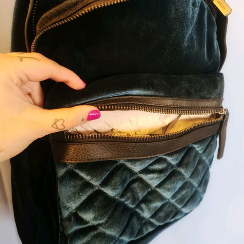 Velvet backpack Topshop new, petrol color