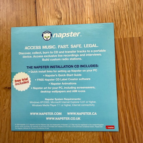 Napster Installation CD new, sealed, 2004, PC