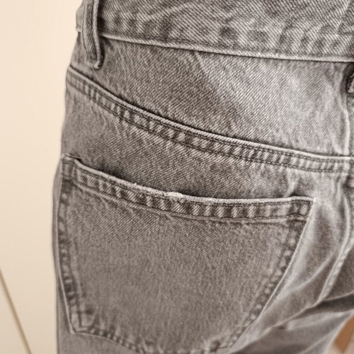Zara high-waisted straight-leg jeans, gray, size M