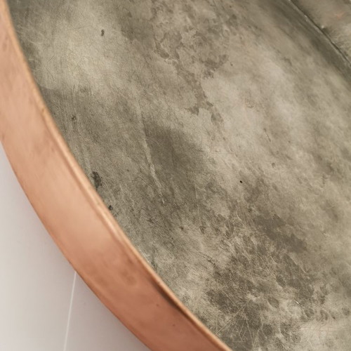 Copper tray used for bread distribution, vintage 1962