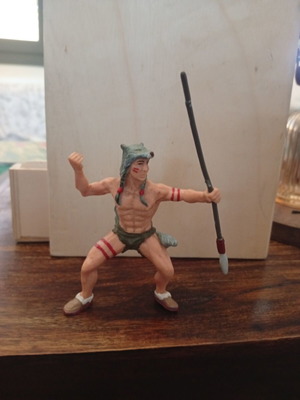 Papo Native American Indian Warriors figure, pale face, 1999