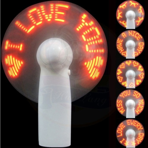Mini handheld fan Led with love messages new