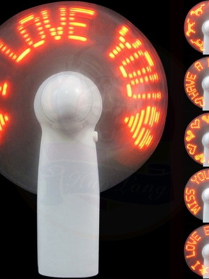 Mini handheld fan Led with love messages new