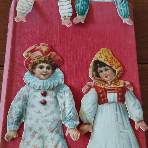 German retro style bookmarks with embossed chromolithograph children figures