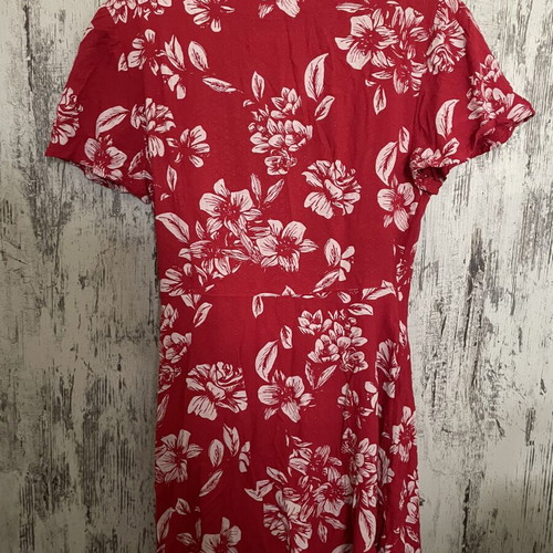 Superdry Mini Wrap Dress 100% Cotton Red Floral, Like New