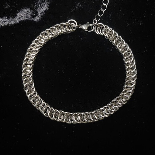 Chainmail bracelet half Persian 4-1 handmade, stainless steel