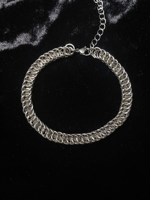 Chainmail bracelet half Persian 4-1 handmade, stainless steel